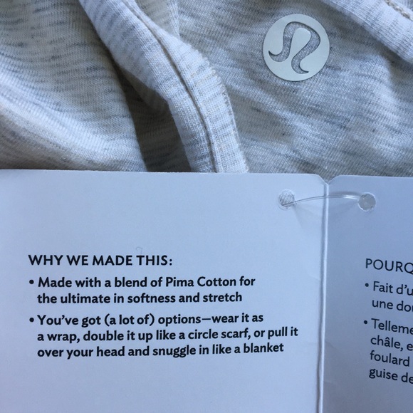 Lululemon NWT Sage Scarf* Pima cotton like a wrap - Picture 6 of 8